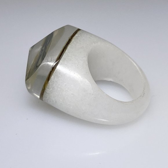 Amazing Abalone triplet ring, Quartz, unique, size 6.75, NWOT - Picture 5 of 7